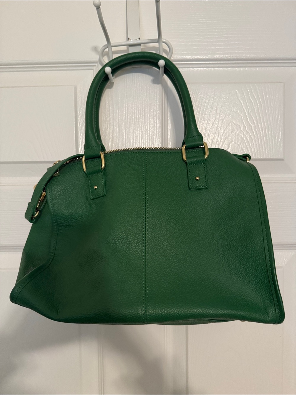 Ora Delphine Emerald Green Leather Satchel